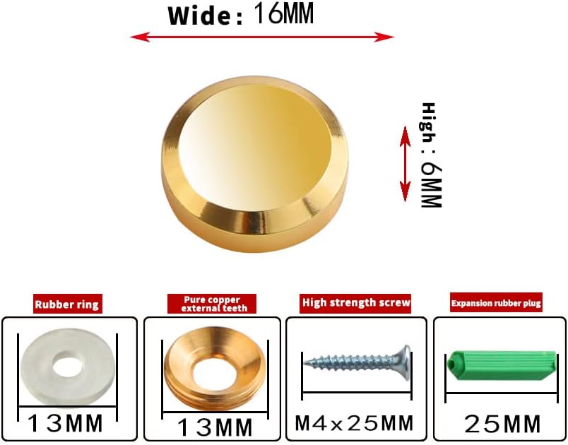Tornillo espejo clavo biselado cobre puro tapa decorativa