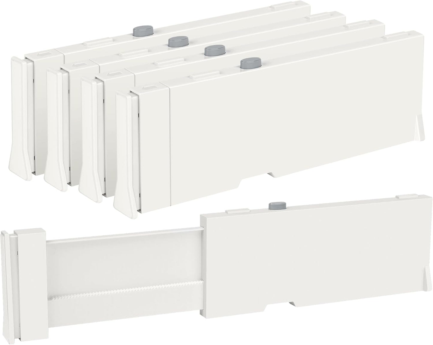 4 Separadores Cajones Plástico 4" 11.3-17" Tocador
