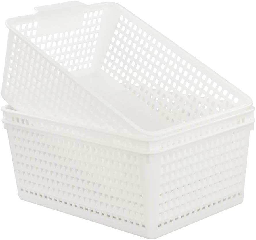 Set 3 cestas plástico blanco organizar