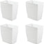 Cubo basura plástico delgado rectangular 4 pzas color blanco