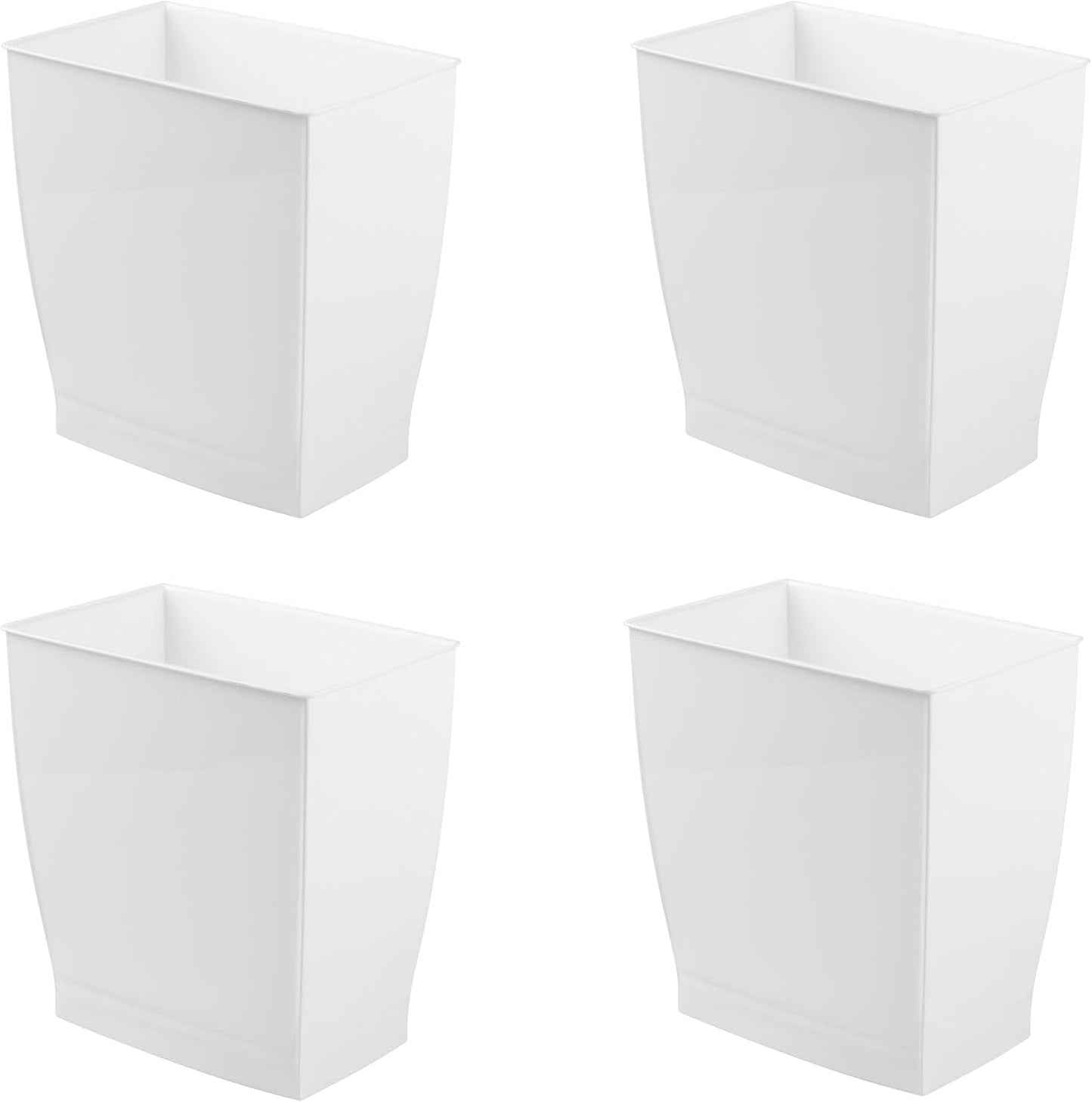 Cubo basura plástico delgado rectangular 4 pzas color blanco