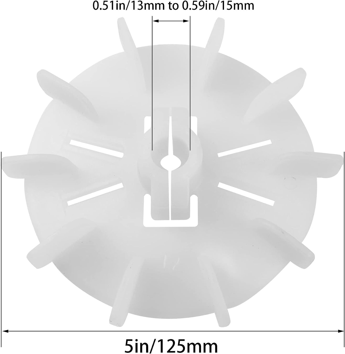 Hoja ventilador motor 5pulg plástico blanco 10 paletas
