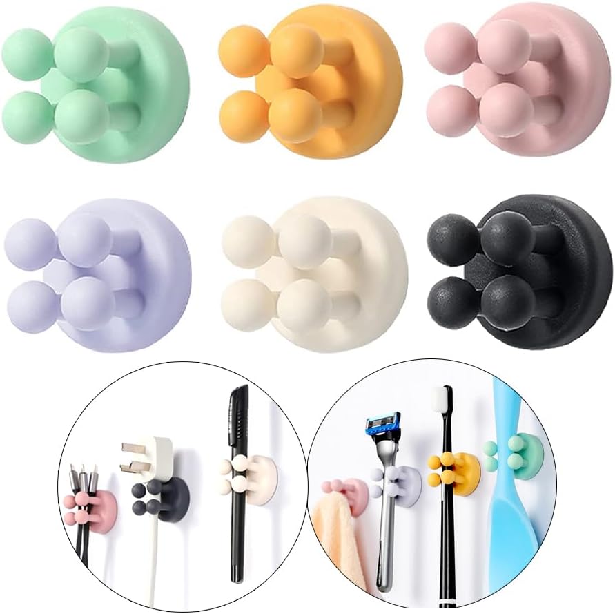 Soportes silicona para cepillos dientes 6 pzas pared