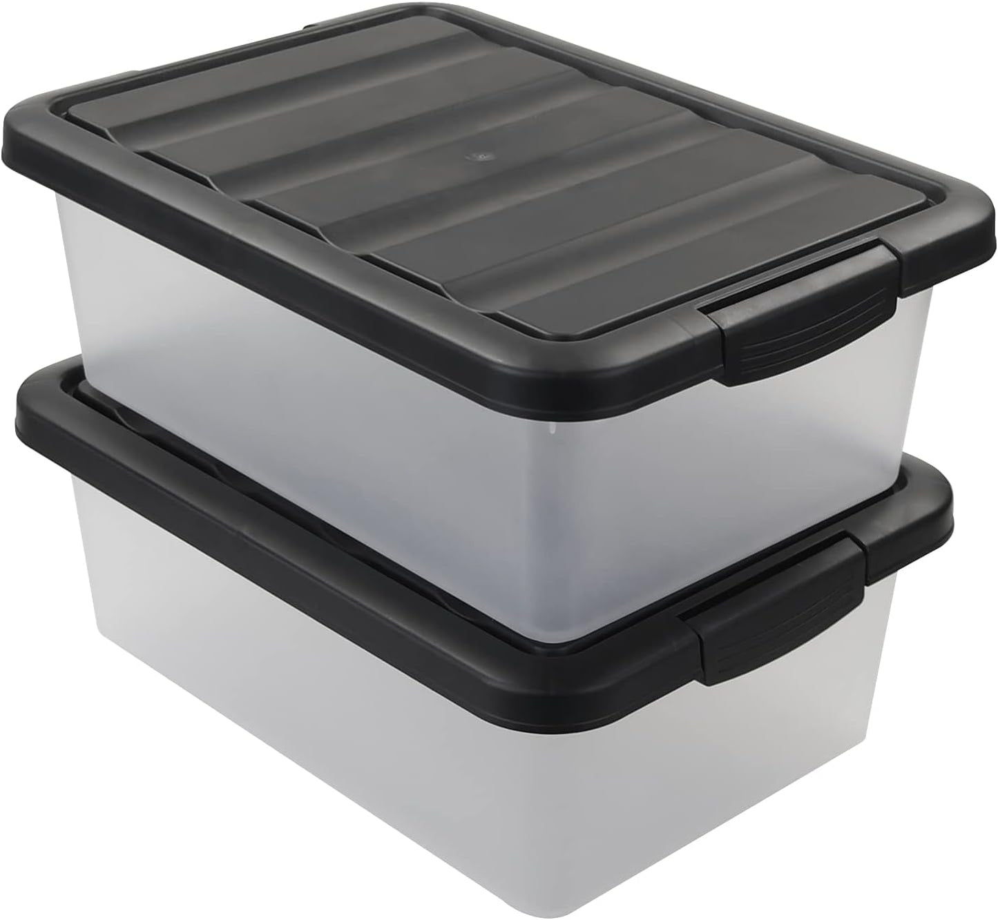 Caja plástico 14qt tapas negras 2 Pzas