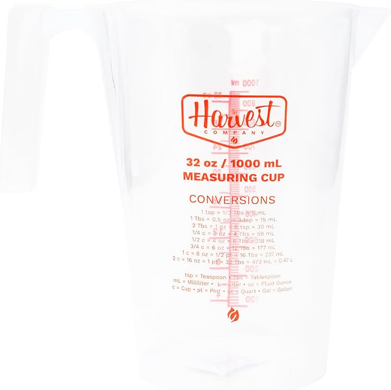 Taza medidora plástico transparente 33.8oz con boquilla