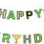 Cartel cumpleaños fútbol banderines decoración fiesta
