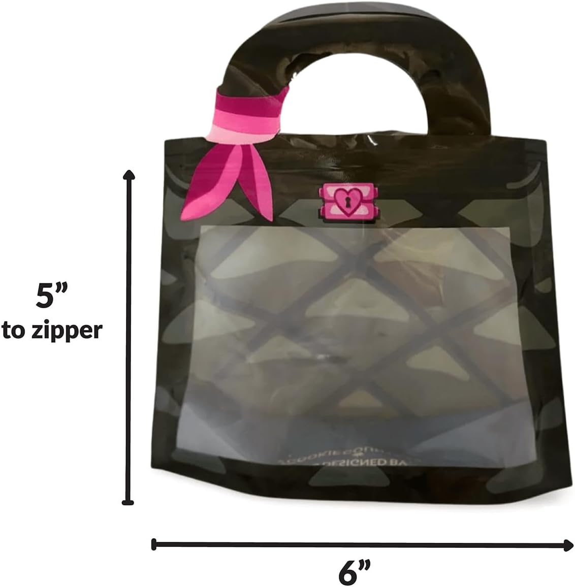 Bolsa para galletas y dulces color negro y rosa