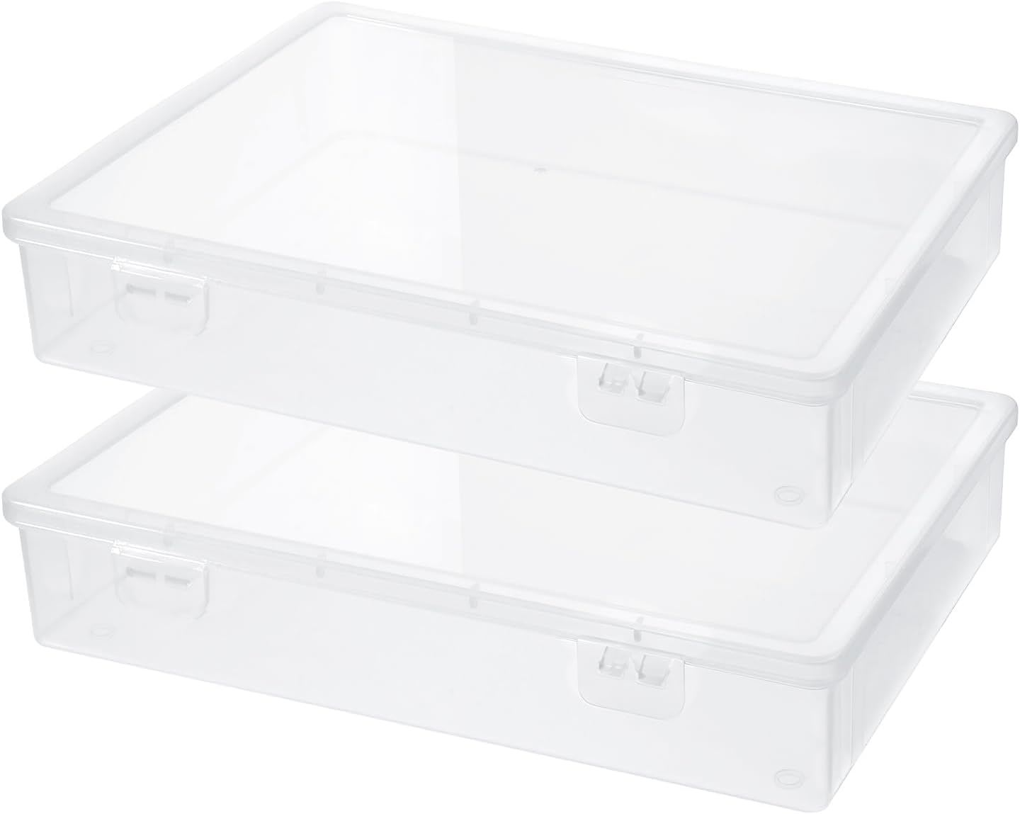 2 Cajas Plástico Transparente con Tapa para Manualidades