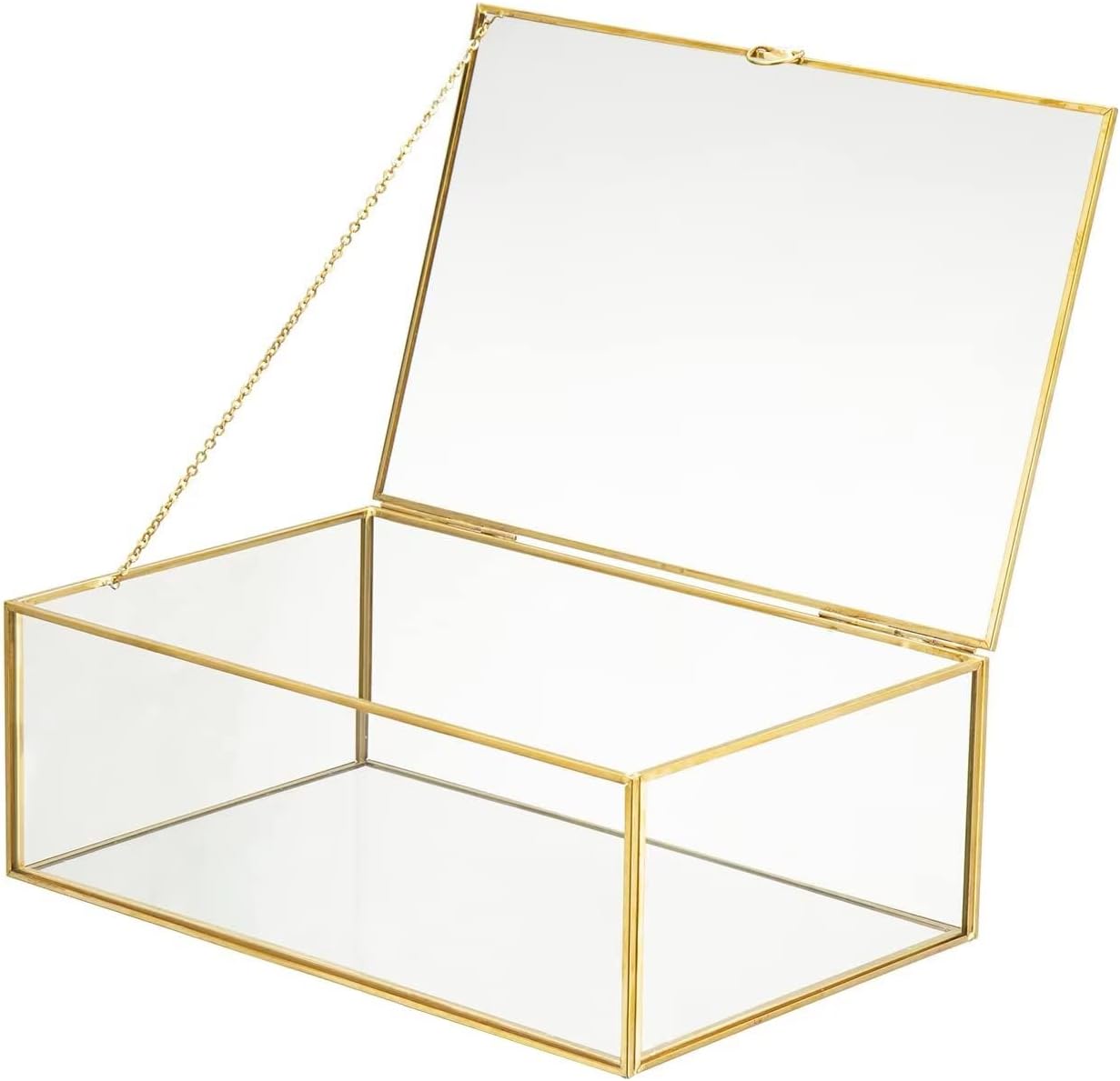 Caja de recuerdo dorada con bisagras 10.8"