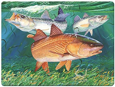 Tabla cortar vidrio templado 12x16pulg Redfish y trucha