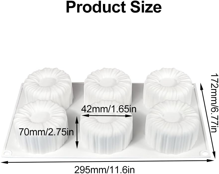Molde silicona 6 agujeros para tartas y mousse