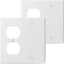 Placa pared 2 bandas dúplex 4.5x4.57pulg blanca