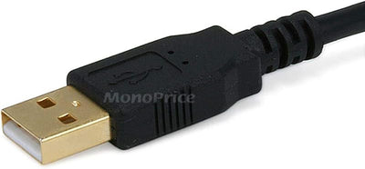 Cable USB-A a USB-B 2.0 chapado oro 3ft negro