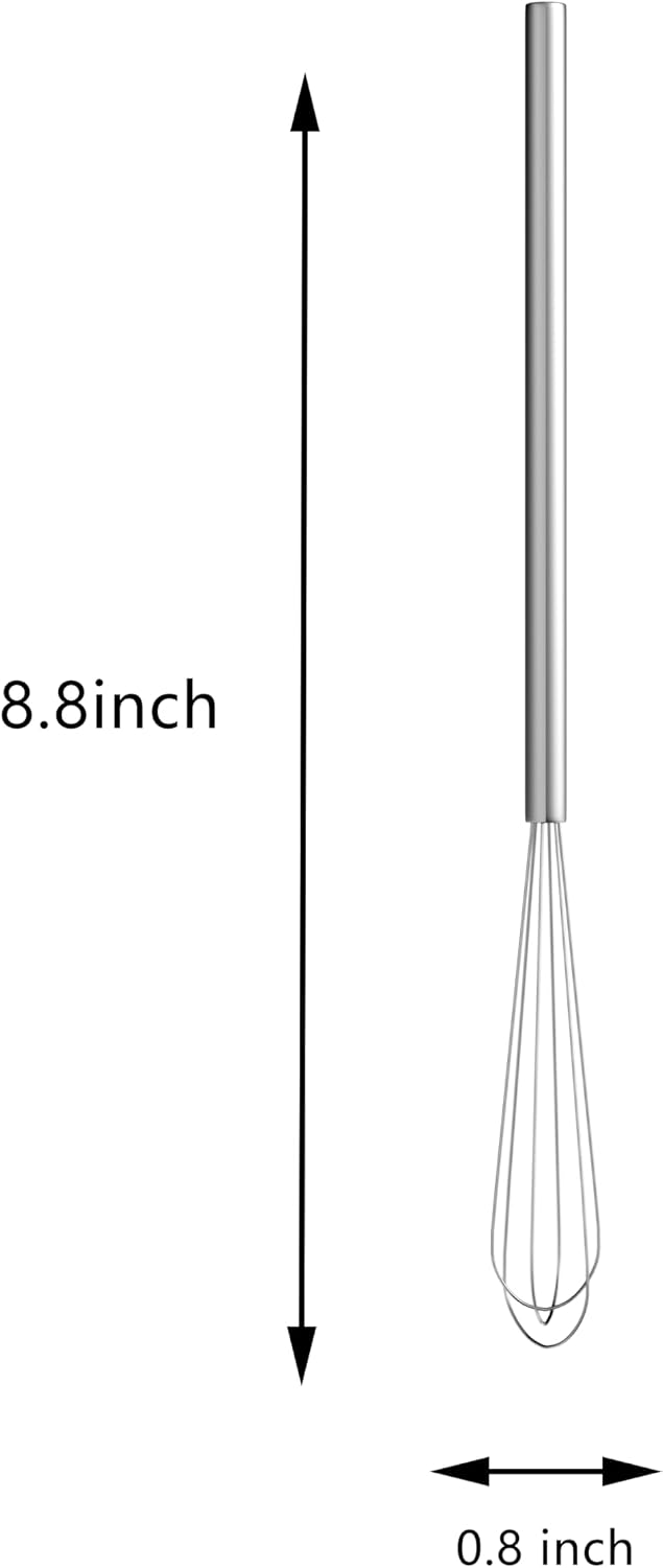 Batidor acero inox delgado 8.8pulg para mezclar