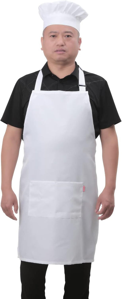 Delantal Chef Ajustable con Babero 40pulg Color Blanco