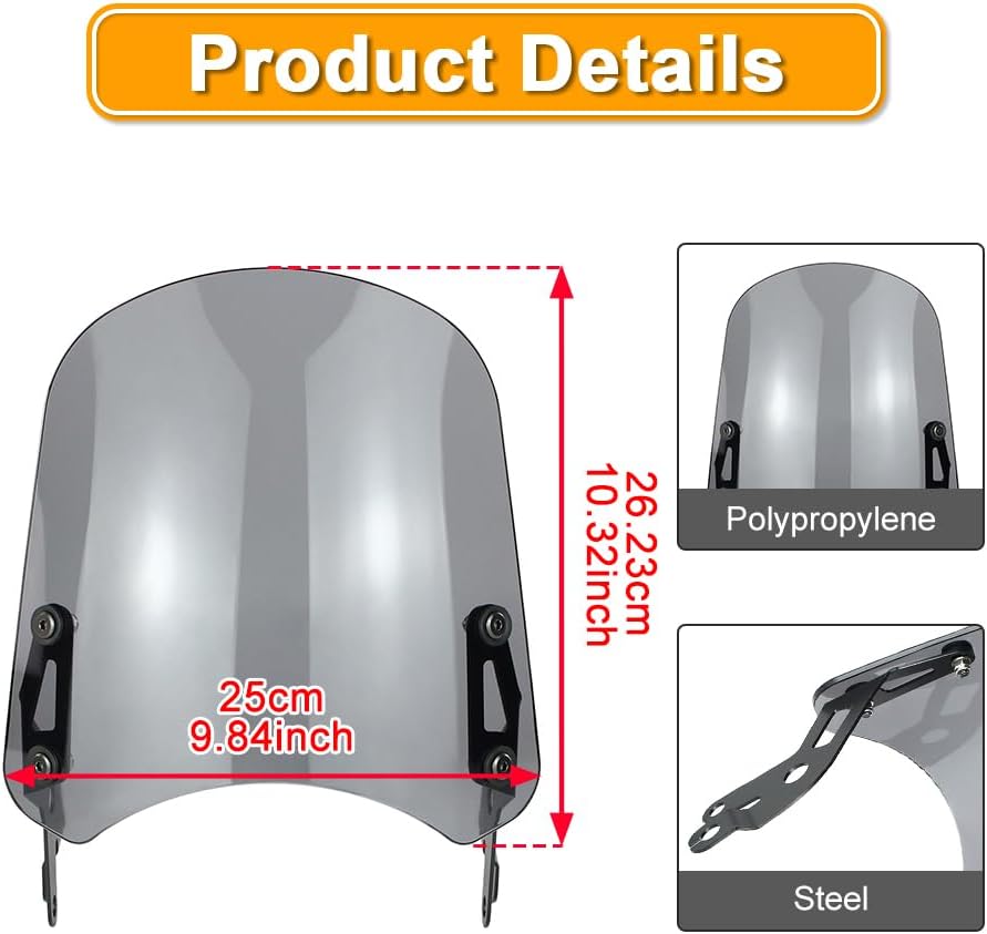 Parabrisas Royal Enfield GT 650 18-23 Gris poli 0.157" acero