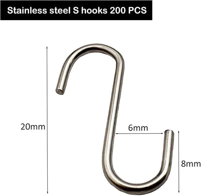 200 Ganchos S Acero Inox 0.8" Adorno Navidad