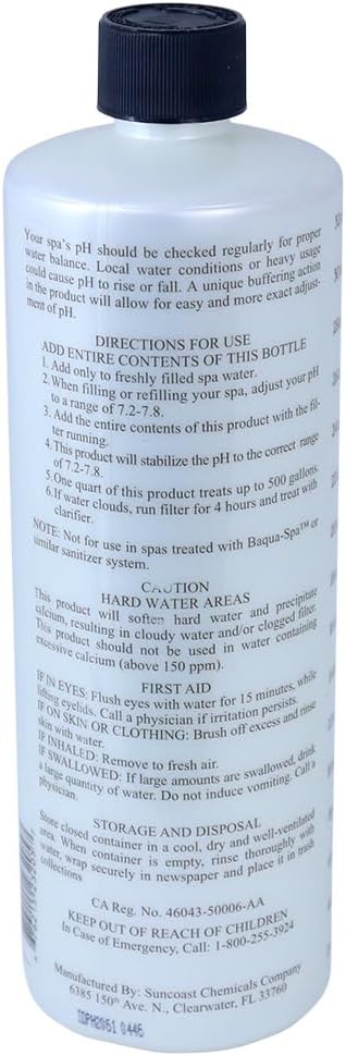 4 Unids Control pH 1qt para Bañera Hidromasaje