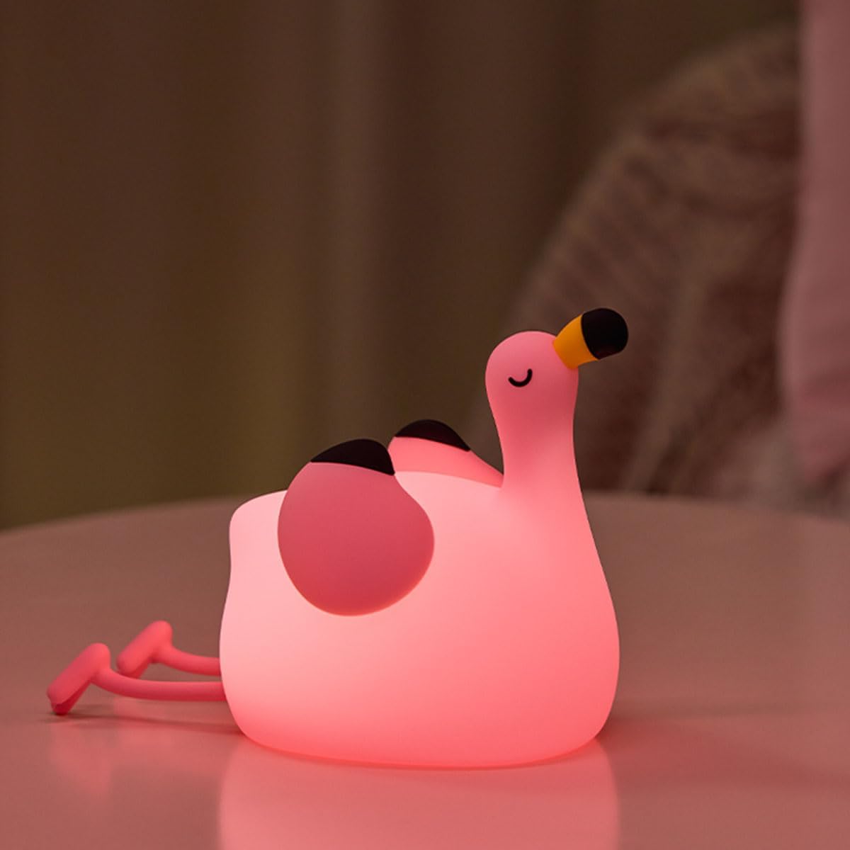 Luz nocturna de silicona rosa para niños dormitorio