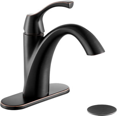 Grifo baño bronce una manija 1 agujero placa 3