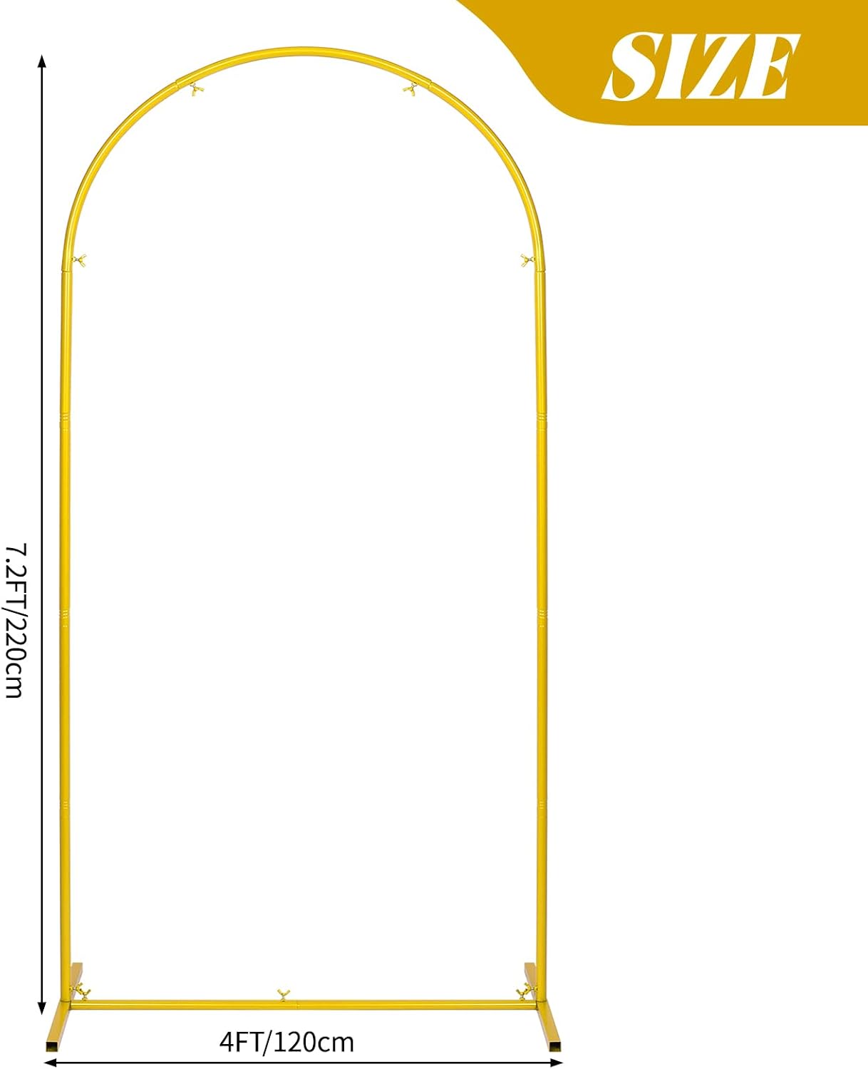 Soporte arco metal dorado 7.2ft para globos bodas fiestas