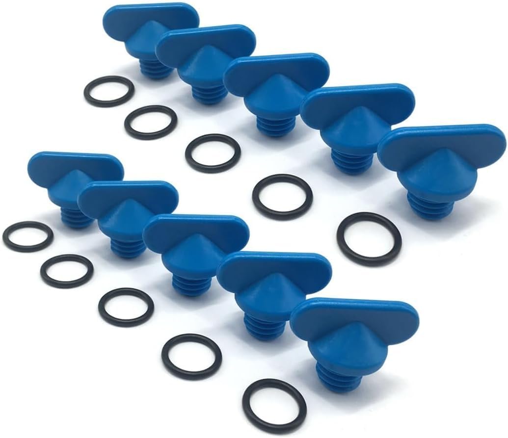 Kit tapones drenaje motor colector azul nailon 10 Uds
