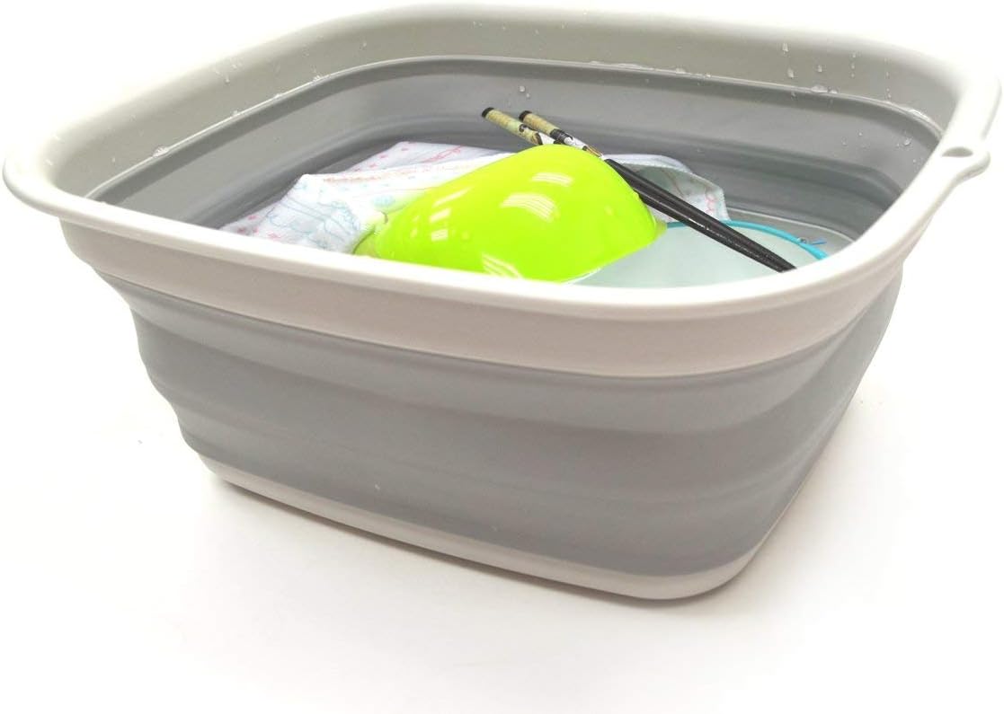 Bañera plegable plástico 7.7L para platos gris