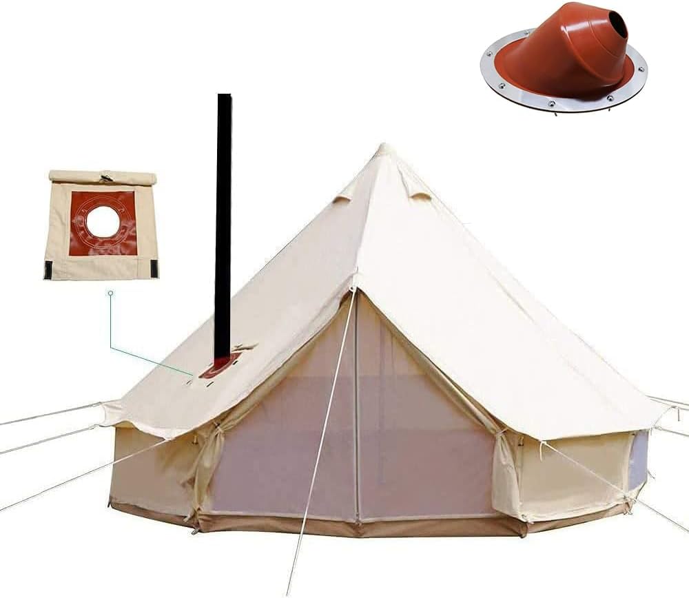 Tienda campaña lona algodón impermeable 4 estaciones