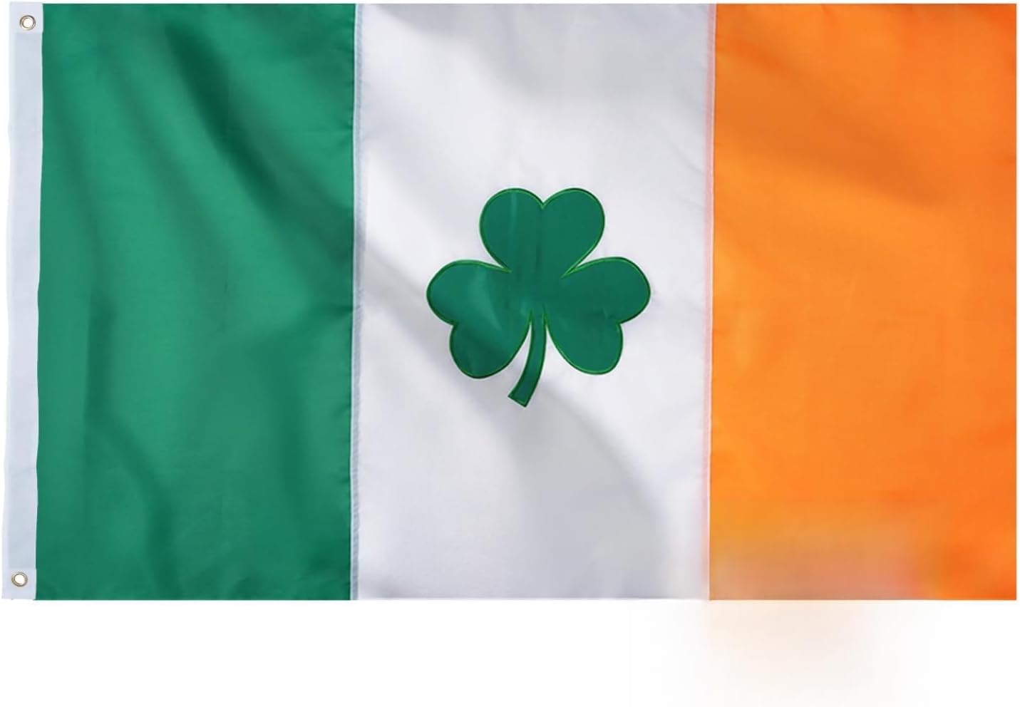 Bandera Irlandesa 3x5ft Bordada Trébol 210D con Ojales Latón