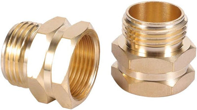 Conector tubo manguera latón 3/4npt a 3/4ght 2 pzas