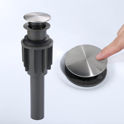 Drenaje baño sin rebosadero tapón níquel cepillado con clicker