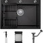Fregadero cocina acero inox 23.6x17.7" negro