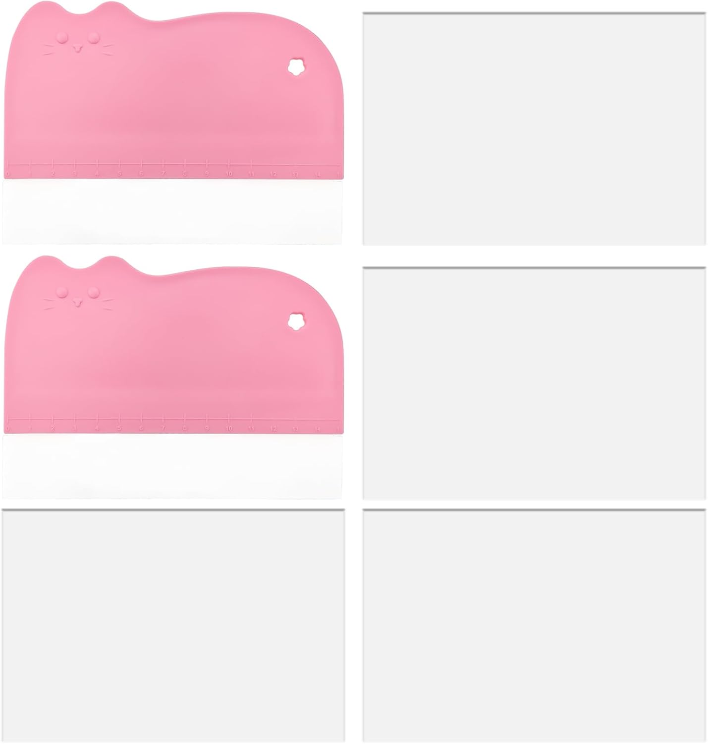 2 Raspadores suaves para tartas 5 transparentes plástico flexible