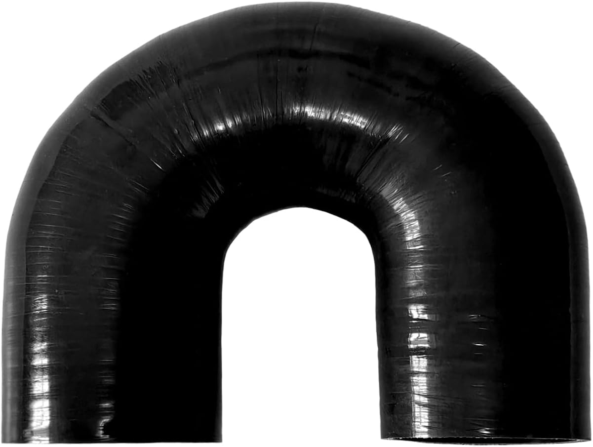 Manguera silicona codo 3" 180 grados reforzada 4 capas