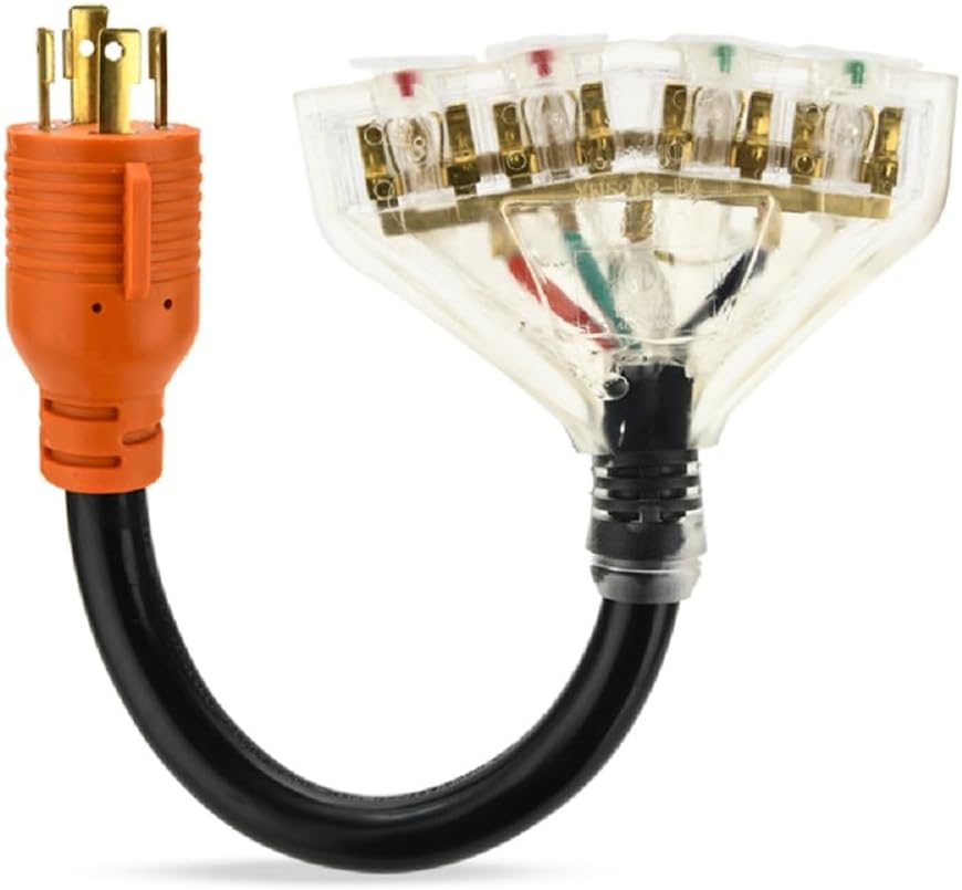Cable adaptador RV 30A a 20A L14-30P a 5-15R