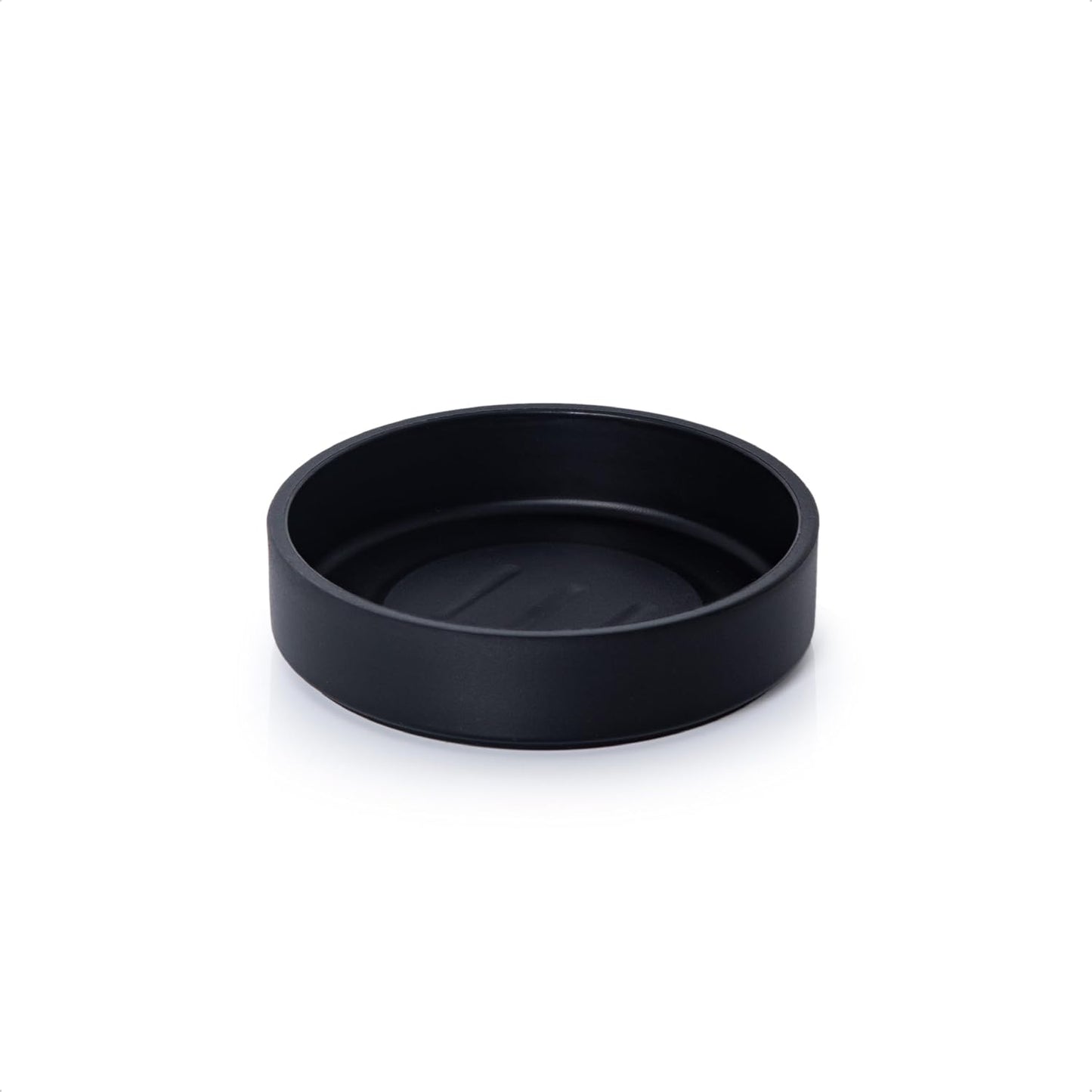 Platillo plástico para plantas 4pulg drenaje redondo negro mate