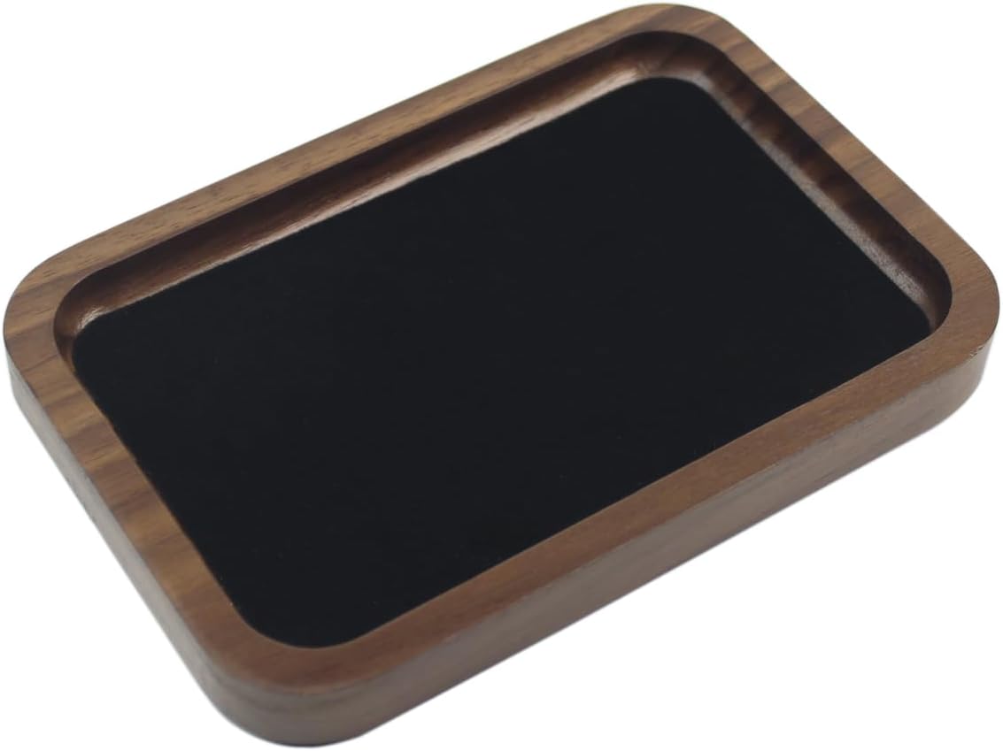 Bandeja madera nogal 6.1" para exhibir joyas
