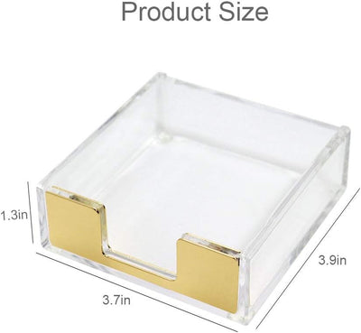 Organiz. notas adhesivas acrílico 3.5x3.3" dorado