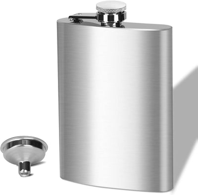 Frasco acero inox 8oz con embudo para acampar y regalar