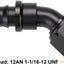 Adaptador manguera aluminio negro 45 grados