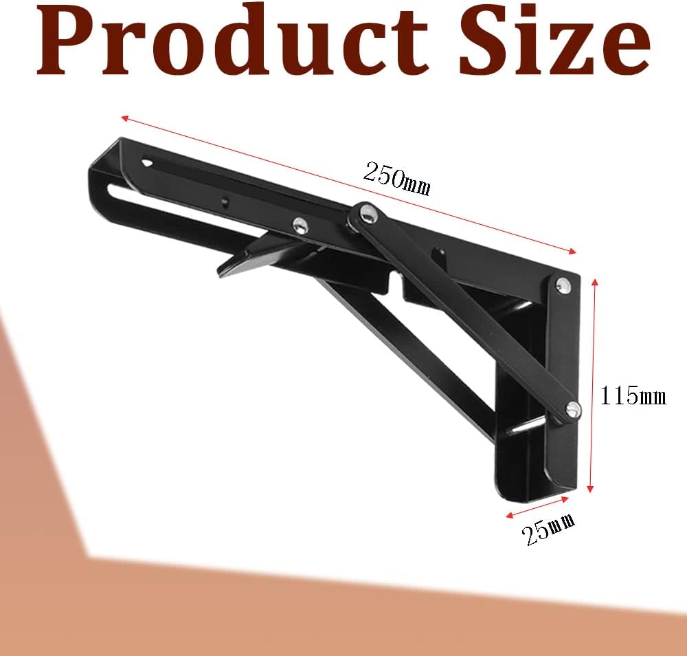 2 Soportes plegables metal 10pulg para estantes negro