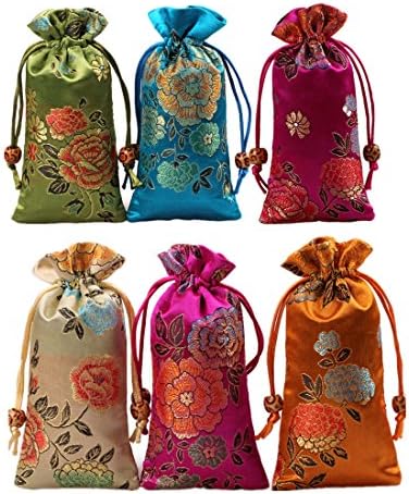 Bolsas brocado seda 3x6" 6 Pzas