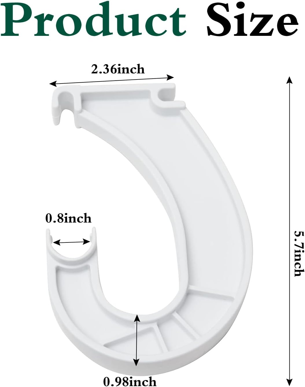 4 Soportes Barra Armario Forma J Resistentes para Ropa y Cortinas