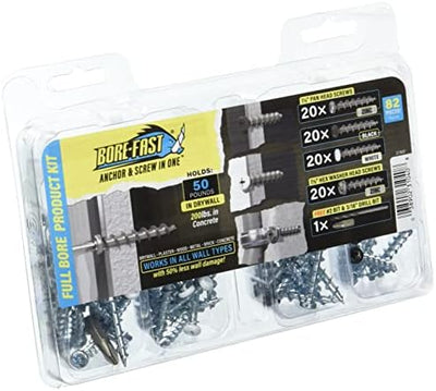 Anclajes pared autoperforantes acero 82 pzas 50-200lb