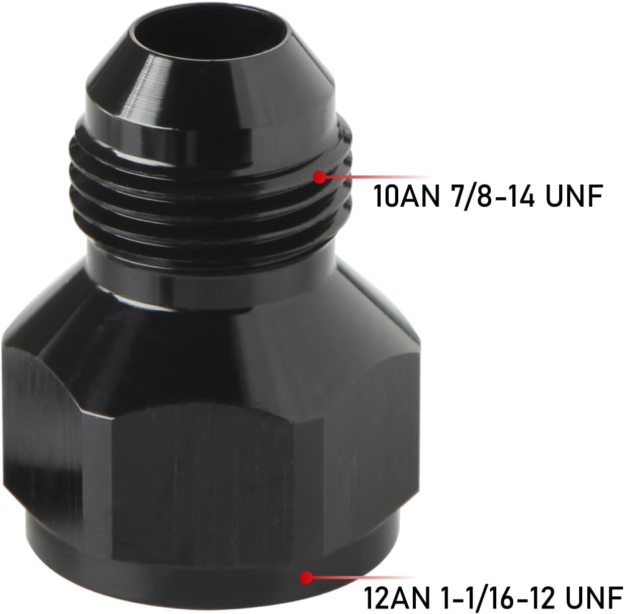 Adaptador llamarada 12AN a 10AN Aluminio Negro set 2