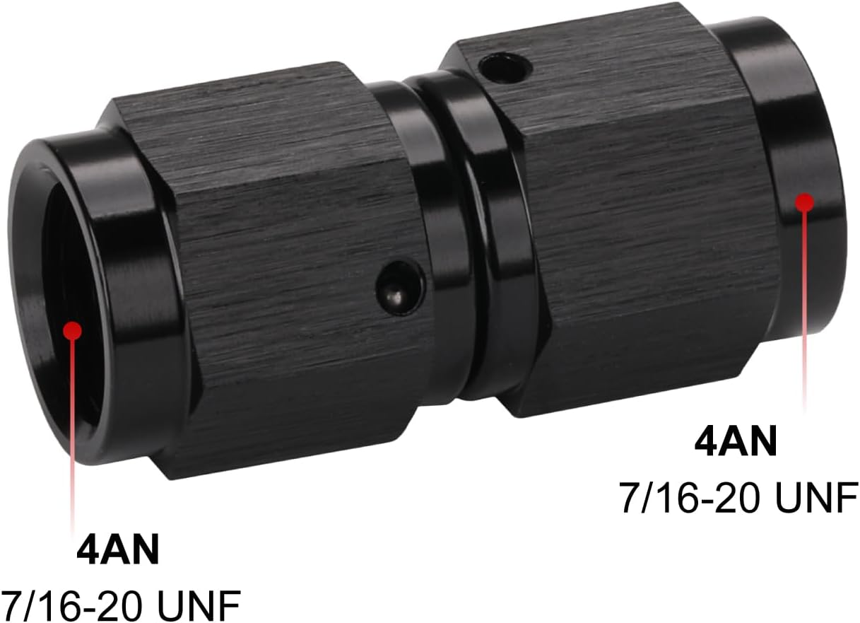 Adaptador 4AN hembra aluminio negro 2 Pzas