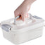 6 Cubos Plástico con Tapa 2.1qt Caja Apilable