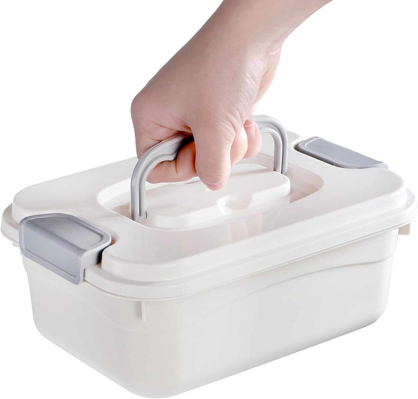 6 Cubos Plástico con Tapa 2.1qt Caja Apilable