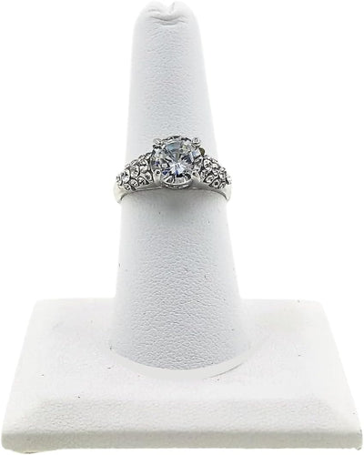 Exhibidor anillos cuero sintético blanco 244-4L