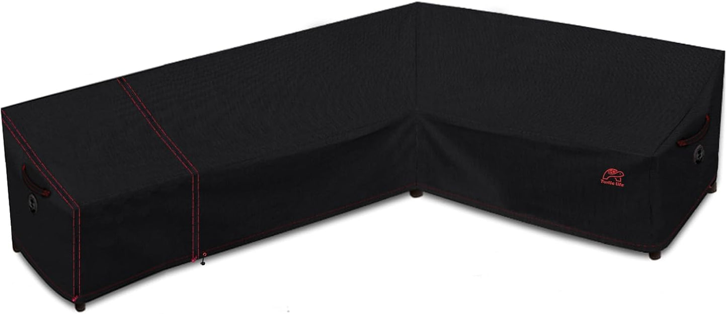 Funda sofá patio forma L negro 90x118"